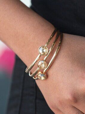 Paparazzi Jewelry - Be All You Can BEDAZZLE - Gold Bracelet - Vintage